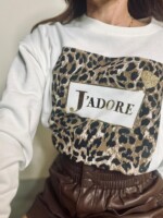 Pull J'adore Blanc et Marron