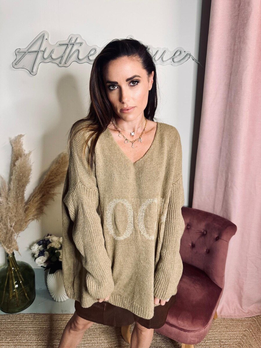 Pull Rock Beige Foncé